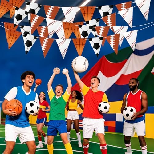 4pcs Sports Pennant Banners for Party Decorations