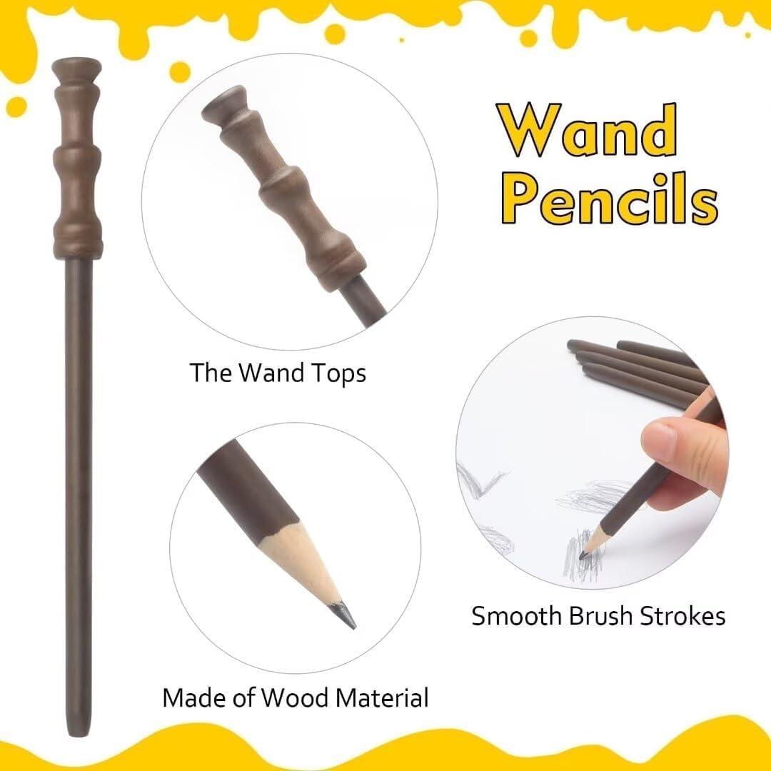 Wizard Party Favors Set - 12pcs Wand Pencils Glasses