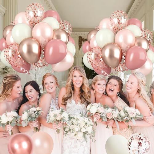 Dusty Pink Boho Balloons Set for Party Decor