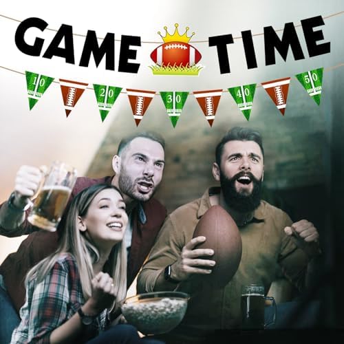 Game Time Football Banner for Fireplace Mantle