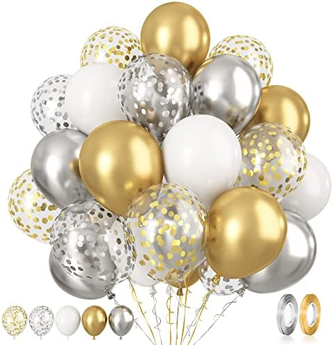 Paready 60 Pcs 12 Inch Metallic Balloons Set