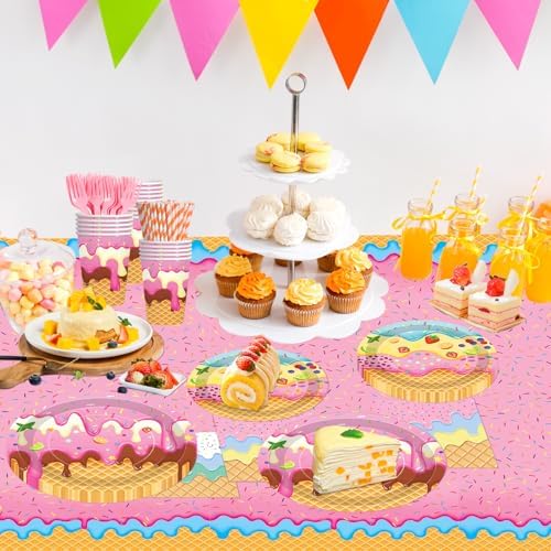 146Pcs Ice Cream Party Supplies Kit for 24 Guests