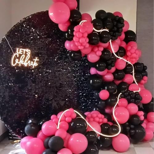 Pink and Black Balloons 60PCS Decor Set for Parties