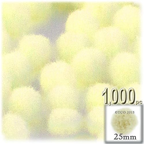 The Crafts Outlet 1000 Piece Light Yellow Pom Poms 25mm