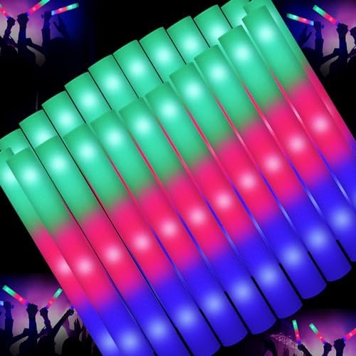 115 Pack LED Foam Glow Sticks with 3 Modes