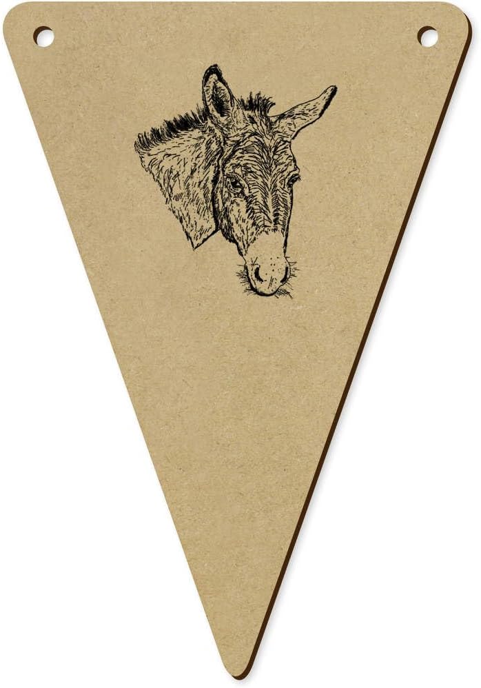 Azeeda 5 Pack Donkey Wooden Bunting Flags