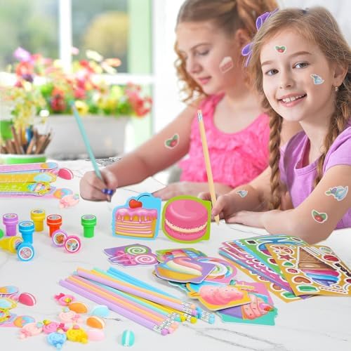 BenLouis 96Pcs Candyland Party Favors Mini Notebook Set for Kids