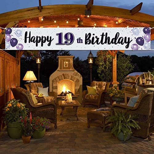19th Birthday Balloon Banner Decoration