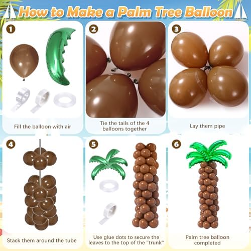 178Pcs Tropical Luau Balloons Arch Kit