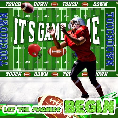 Ctosree Football Backdrop Banner Decor 4pcs Party Supplies