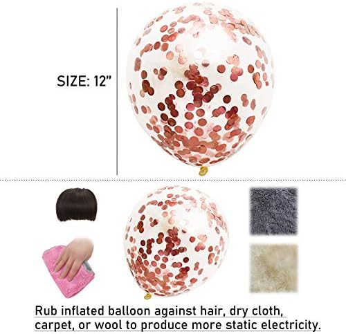 Rose Gold Confetti Balloons 25 Pcs for Party Decorations