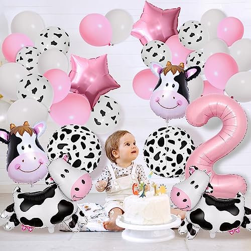 Lousuip Cow Balloons 2nd Birthday Decorations