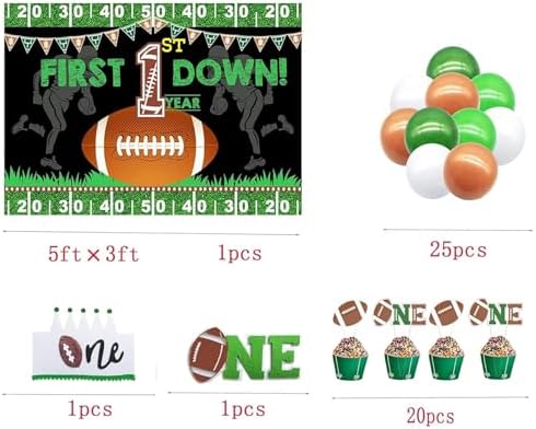 Football 1st Birthday Decorations Banner Set
