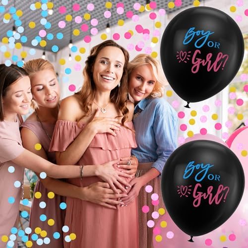 2pcs Gender Reveal Balloons with Pink Blue Confetti