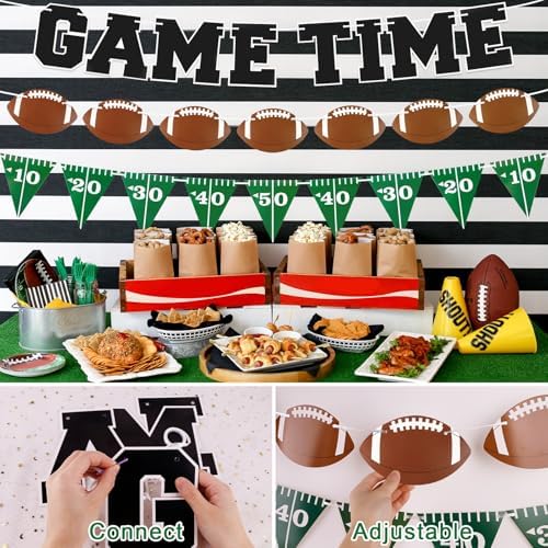 Game Time Football Banner for Party Decorations