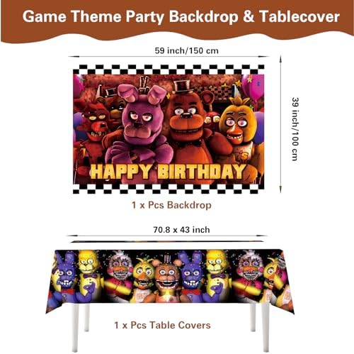 58 Pcs Game Birthday Decorations Set for Kids Parties