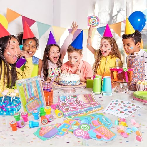 BenLouis 96Pcs Candyland Party Favors Mini Notebook Set for Kids