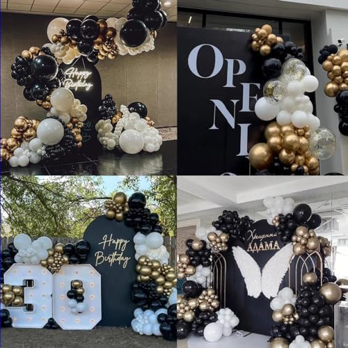 310pcs Black Gold Balloon Arch Kit for Parties