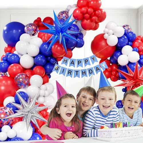 Red White Blue Balloon Arch Kit for 4th of July Celebrations