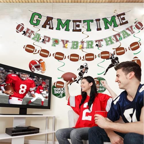 Football Happy Birthday Banner Party Decorations