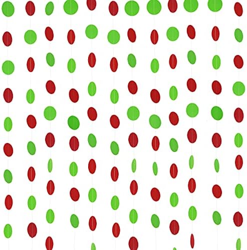 Red Green Christmas Streamers Decorations 16m Set