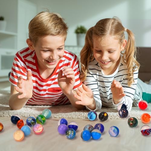 Pllieay 30PCS Galaxy Bouncy Balls Space Party Favors for Kids