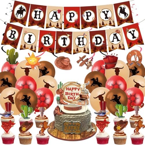 Cowboy Birthday Party Decorations 58 Pcs Kit