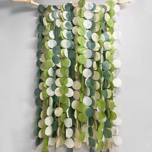 Pinkblume 205 Ft Sage Green Circle Dot Garland Backdrop