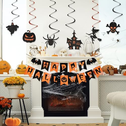 AhfuLife Halloween Decorations Set with Banners