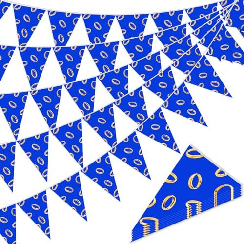 Pajean 49 Ft Blue and Gold Party Banner Decorations
