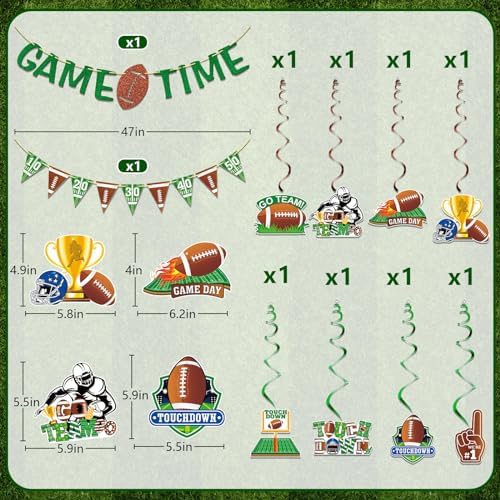 Football Time Touch Down Banner Set 10Pcs