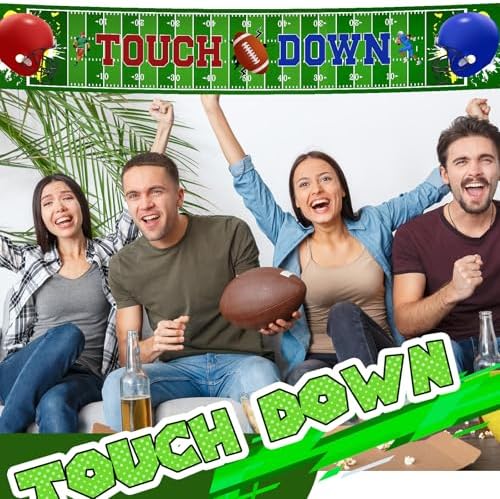 Ctosree Football Backdrop Banner Decor 4pcs Party Supplies