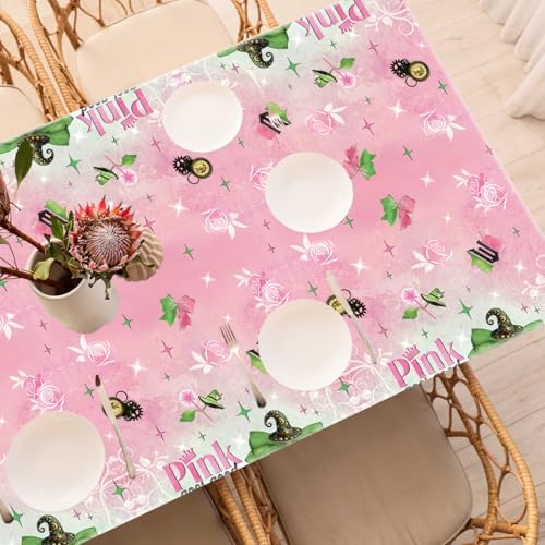 XFongFron Party Decor Tablecloths 3 Pcs Pink Green Bow Design