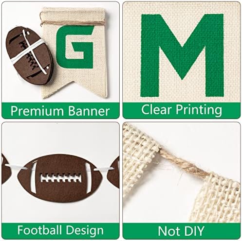 Football Burlap Felt Banners - 2pcs Game Time Decorations