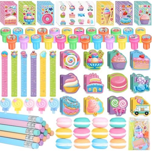 BenLouis 96Pcs Candyland Party Favors Mini Notebook Set for Kids