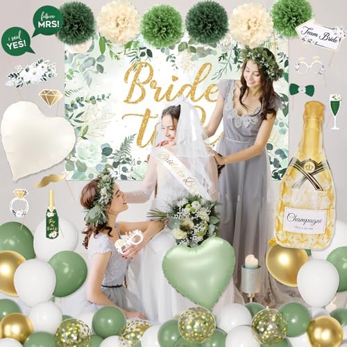 Sage Green Bridal Shower Decorations Set