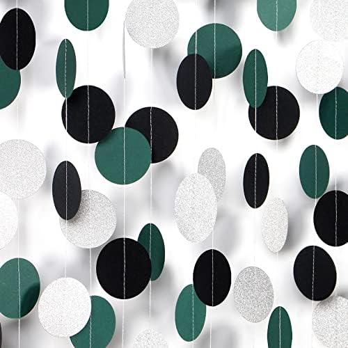 Black Green Silver Party Garland Streamers 52ft