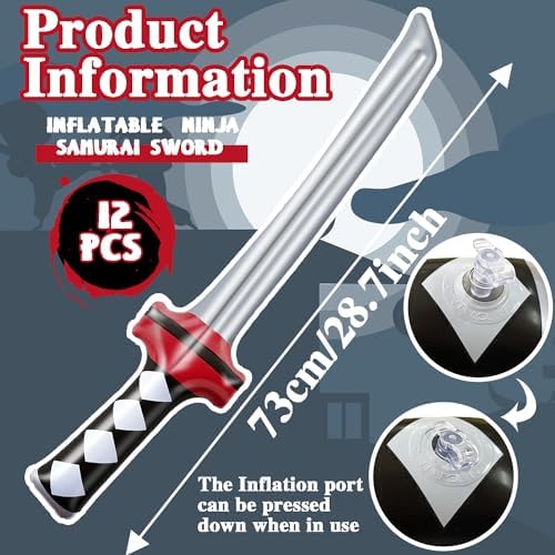 12 Pcs Inflatable Ninja Samurai Swords for Party Fun