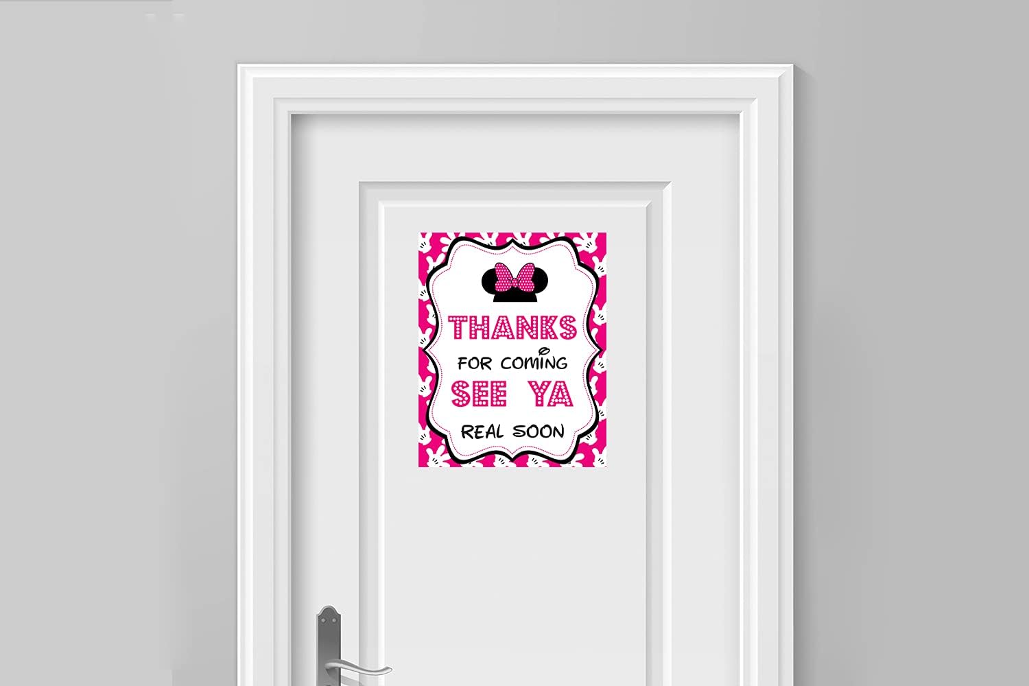 Minnie Mouse 12 Months Photo Banner with Mickey Party Signs