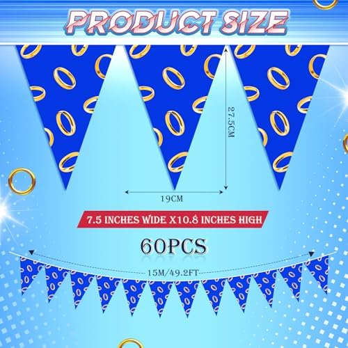 Pajean 49 Ft Blue and Gold Party Banner Decorations