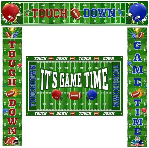 Ctosree Football Backdrop Banner Decor 4pcs Party Supplies