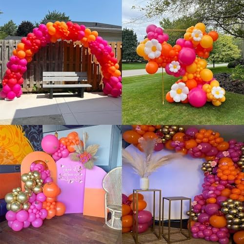 Pink Orange Balloon Arch Kit 146pcs