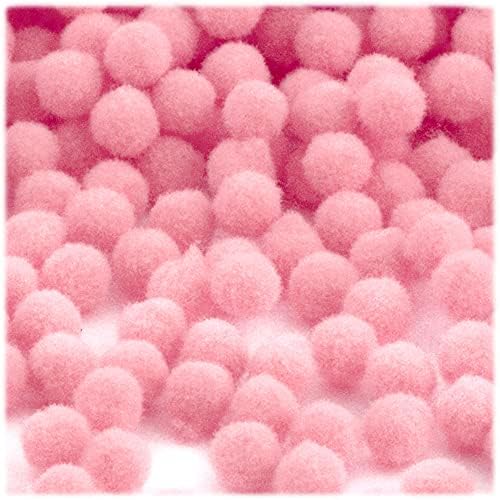 The Crafts Outlet 1000 Piece Pink Pom Poms 12mm Round Acrylic