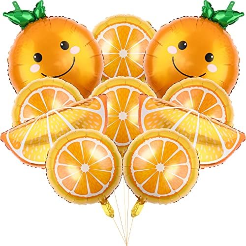 Gejoy 10 Pack Orange Foil Balloons Birthday Decor