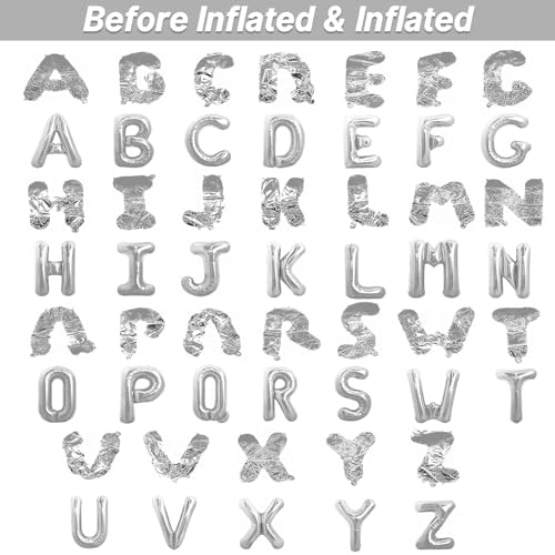 LIOZEOKUN 16 Inch Letter Balloons A-Z 2 Set Custom Phrase