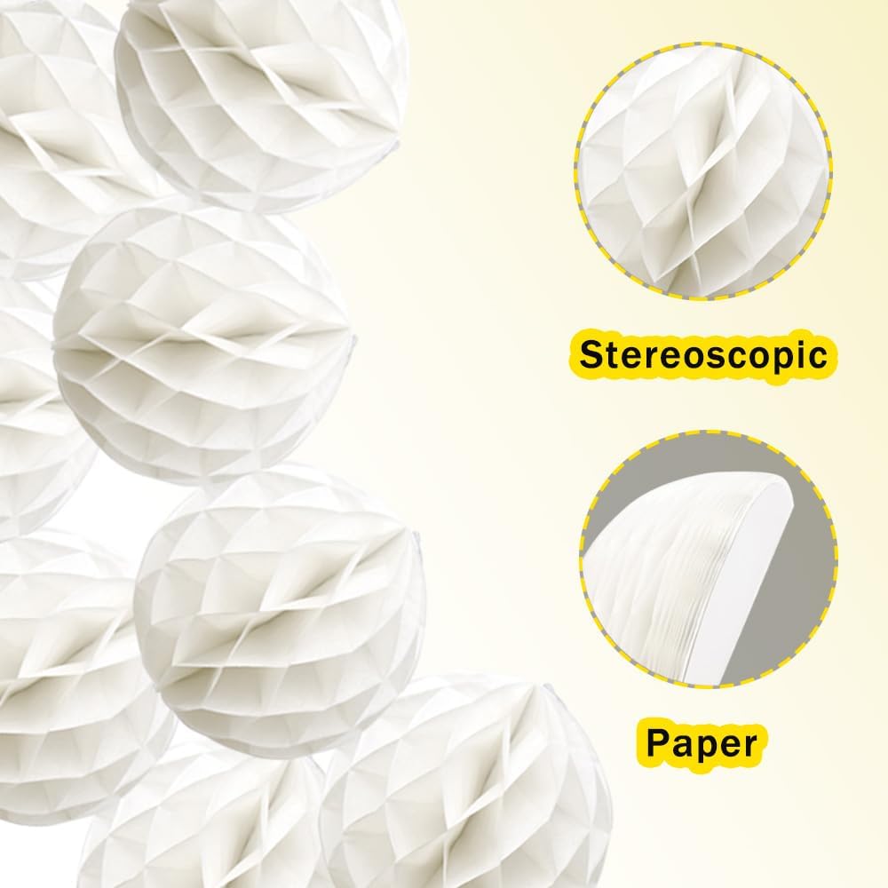 Yosawa 8 Pcs Paper Honeycomb Balls Decoration