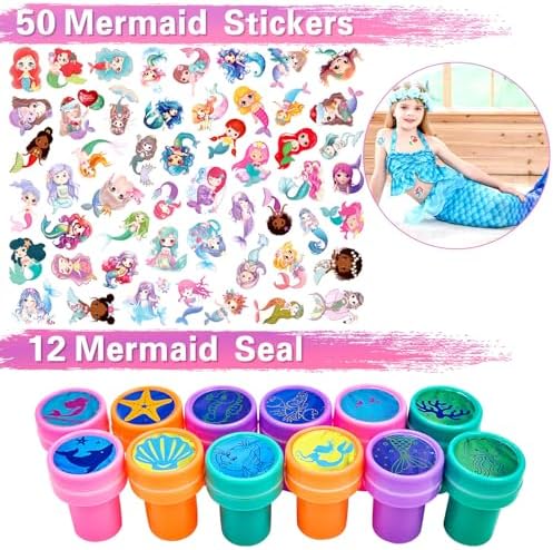 134Pcs Mermaid Party Favors for Girls Decorations