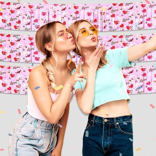 6 Pack 10 Feet Pink Metallic Foil Garland 1