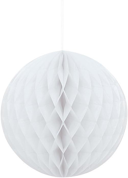 White Solid Honeycomb Ball 8 Inch 1 Count