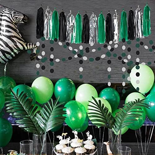 Black Green Silver Party Garland Streamers 52ft